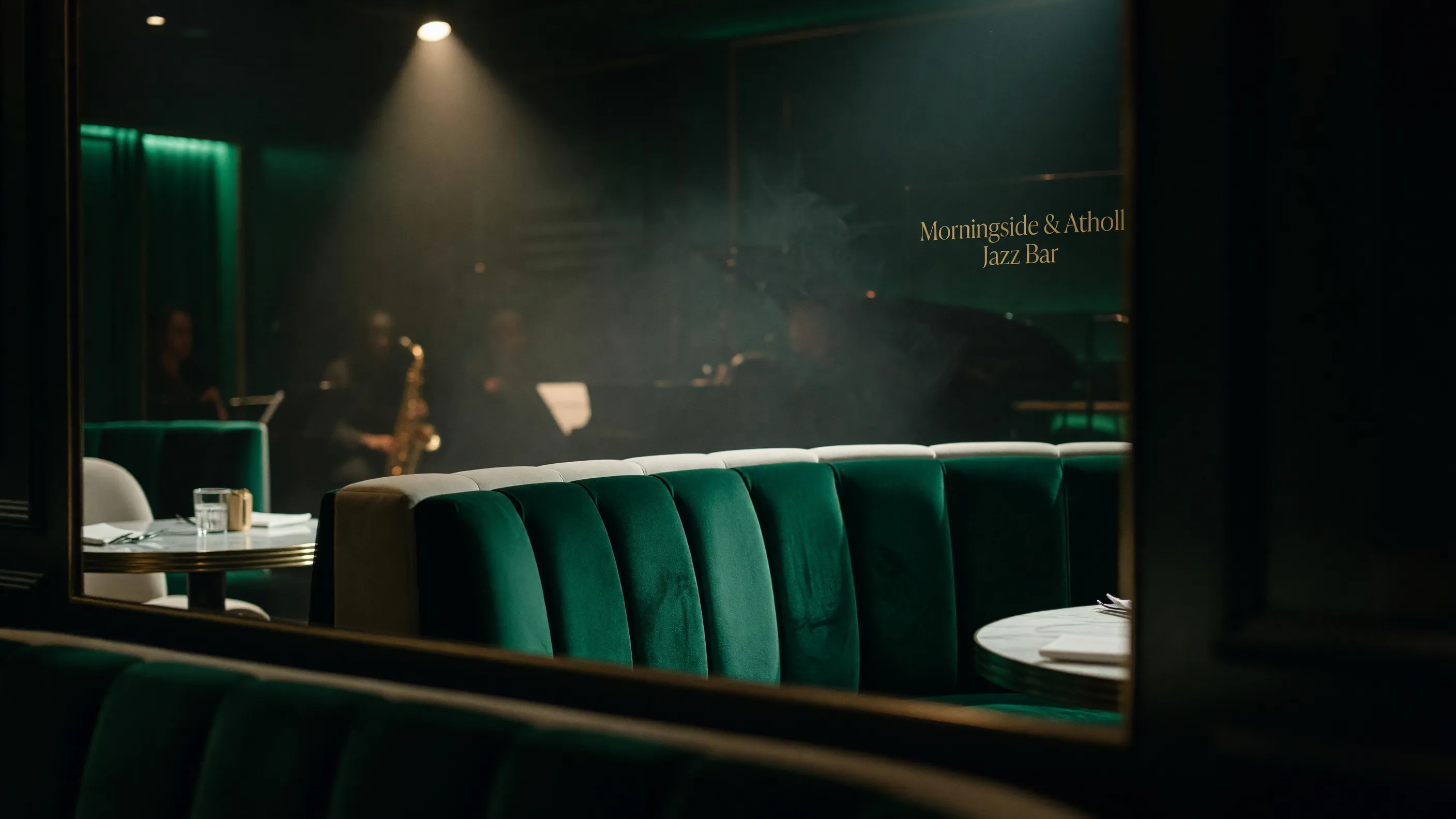 A sophisticated, low-lit jazz bar interior in Sandton's Morningside area.